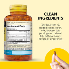 Label showing 1,500 mg Glucosamine Sulfate and 1,200 mg Fish Oil