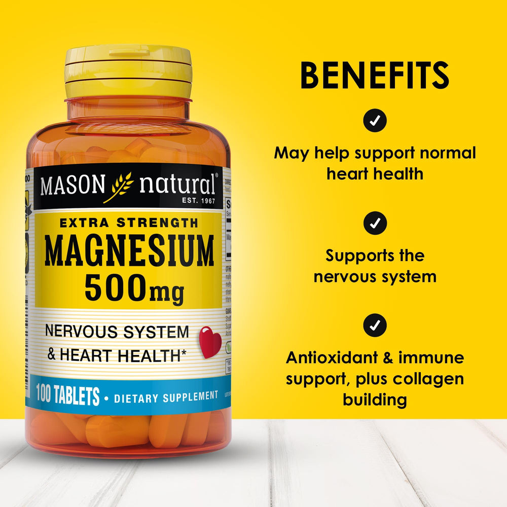 Label highlights magnesium 500 mg per tablet