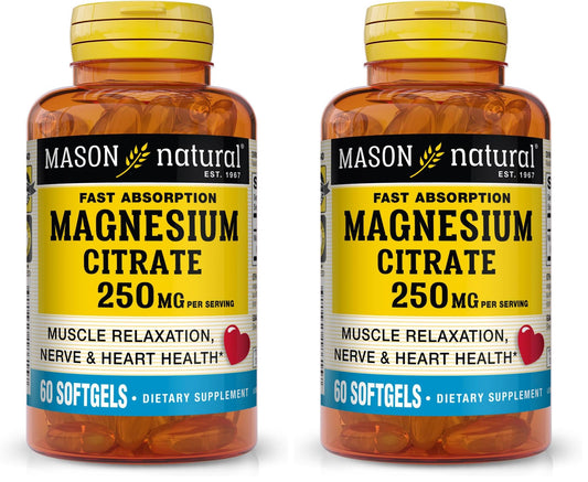 Mason Natural Magnesium Citrate 250 mg softgels – front view