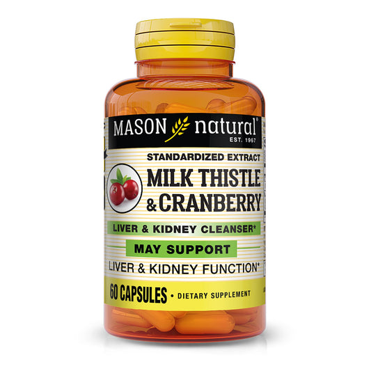 Mason Natural Milk Thistle & Cranberry Liver & Kidney Cleanser bottle - 60 capsules