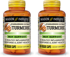 Front label of Mason Natural Turmeric 500 mg bottle (pack of 2)