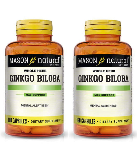 Mason Vitamins Ginkgo Biloba 500 mg – 180 capsules per bottle, 2 bottles (360 capsules) – product image 1