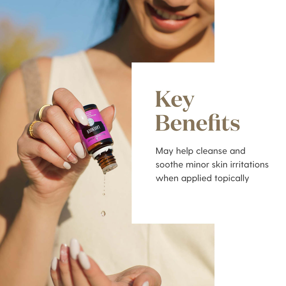 Massage application of Young Living lavender oil enhances gentle skin-care rituals.