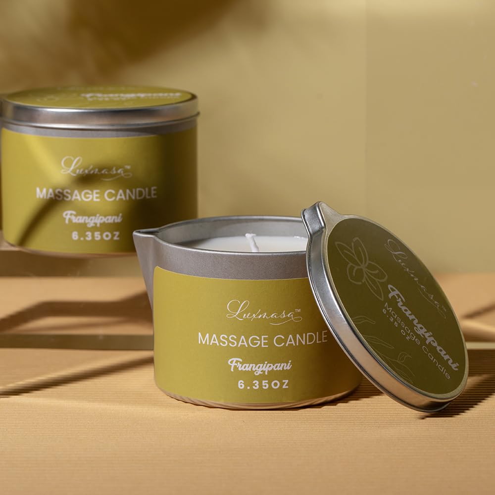 Gift-ready massage candle in frangipani fragrance