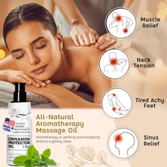 Applying massage oil to the neck