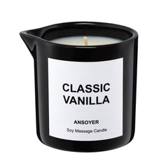 Massage Oil Candle for Men Classic Vanilla 8.1oz bottle label