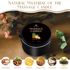 Warm glow from massage oil candles for spa at home