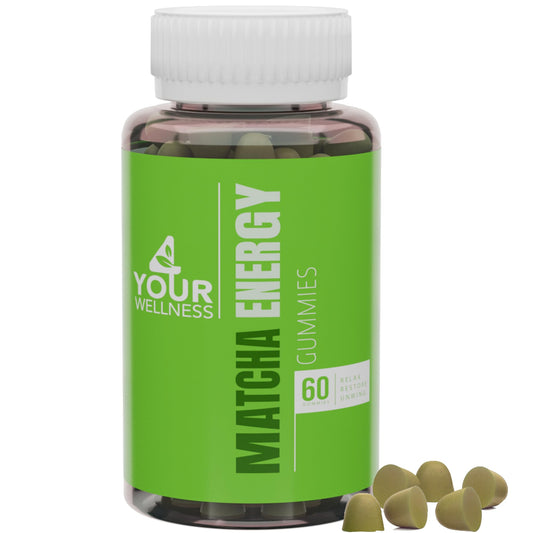 Front view of 60-count bottle of 4 Your Wellness Matcha Gummies