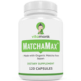 MATCHAMAX Organic Japanese Matcha Capsules bottle and capsules