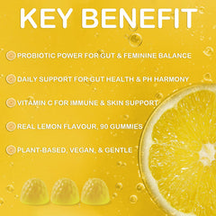 Gummies with lemon slices on white background