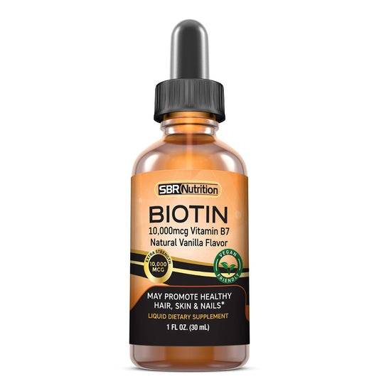MAX Absorption Biotin Liquid Drops – front bottle label