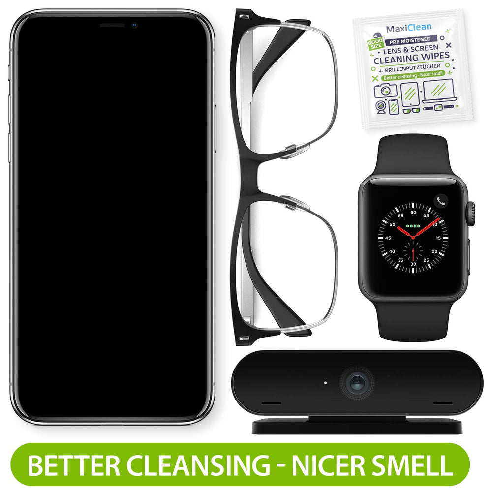 Individually wrapped lens wipes for portability in purse, wallet, or car