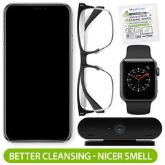Individually wrapped lens wipes for portability in purse, wallet, or car