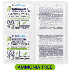 Cleans eyeglasses, sunglasses, cameras, and other lenses