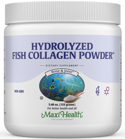 Maxi Health Collagen Peptides Powder bottle with label (5.46 oz)