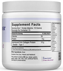 Unflavored Type I marine collagen powder dissolving in water
