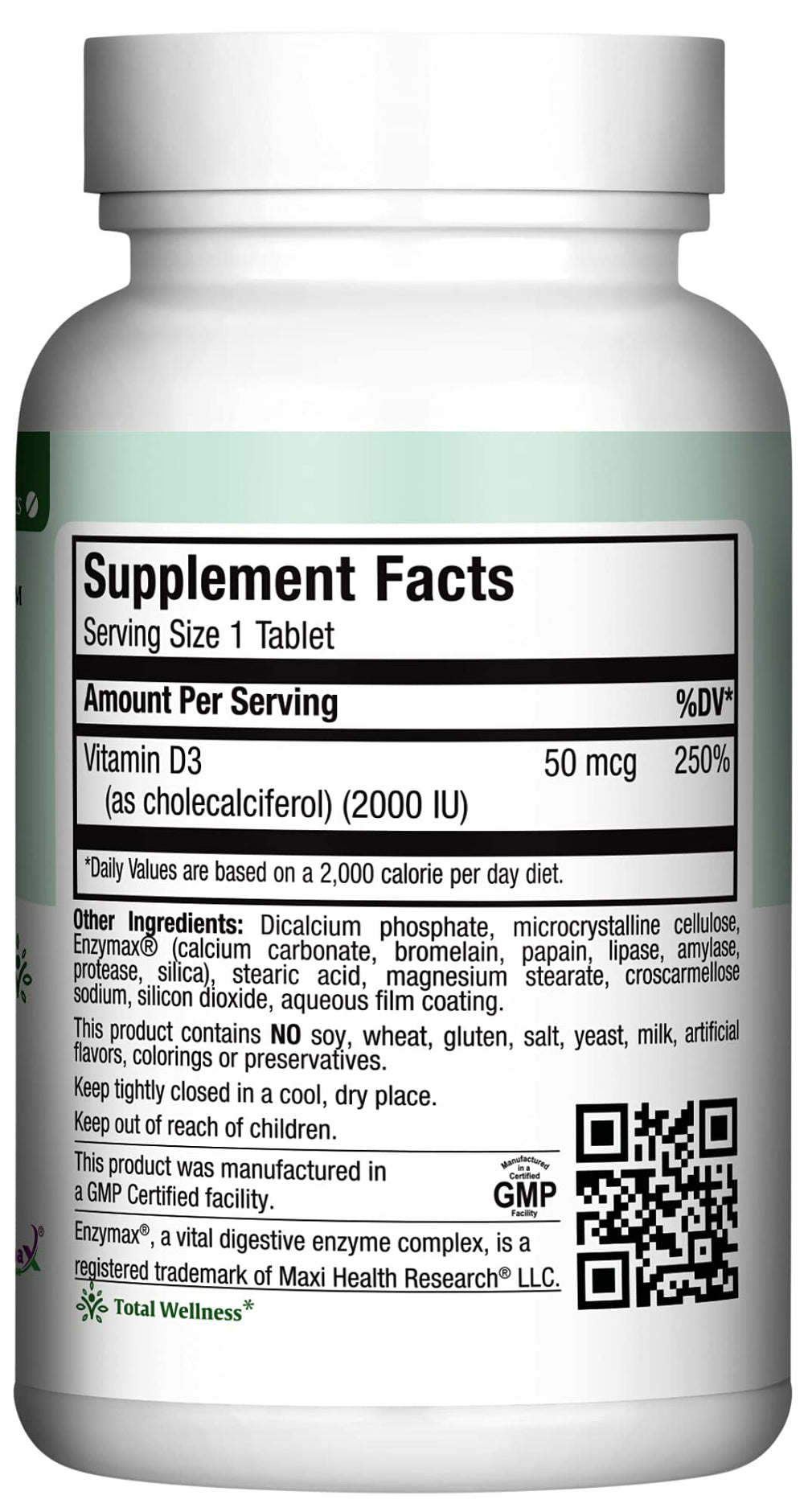 Maxi Health Vitamin D3 packaging with 90 tablets