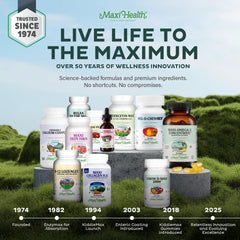 Supplement facts and ingredients on Maxi Health label to verify nutrient content