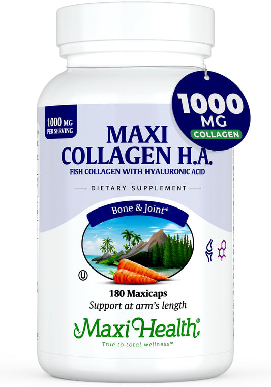 Maxi Health Marine Collagen Pills bottle – 1000 mg Type 1 collagen capsules