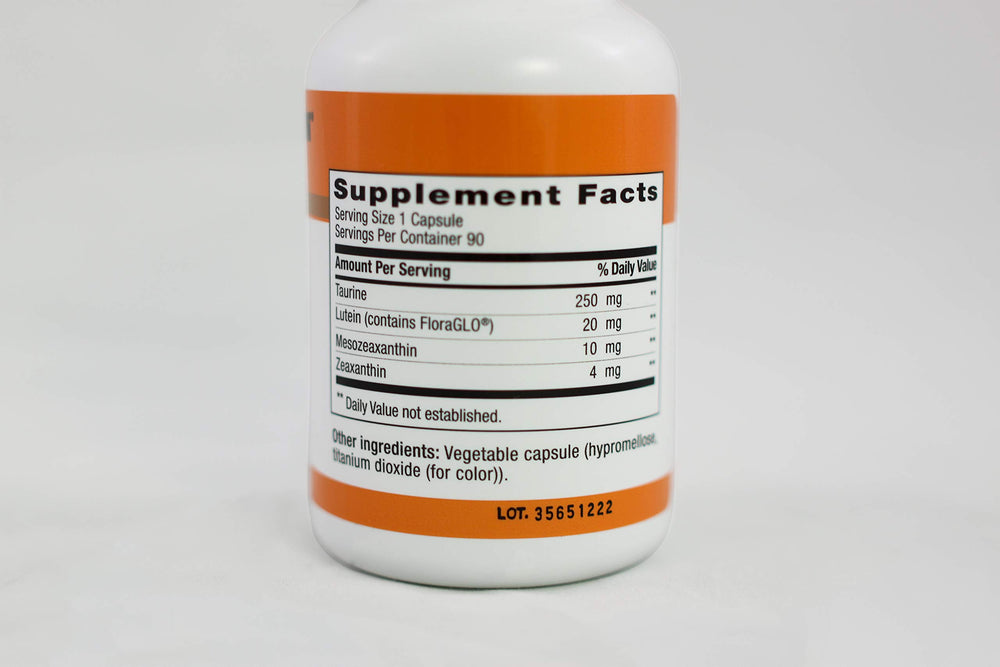 Graphic illustrating mesozeaxanthin, lutein, and zeaxanthin for macular protection