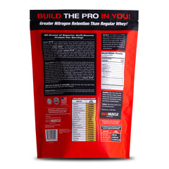 Scoop of Maxpro Elite powder with nutrition facts