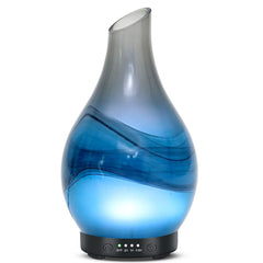 MAXWINER essential oil diffuser with handmade art glass cover - front view