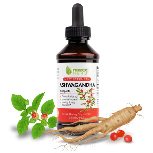 Maxx Herb Ashwagandha Extract 4 oz bottle with label