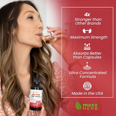 Red Maca liquid drops bottle with 60 servings