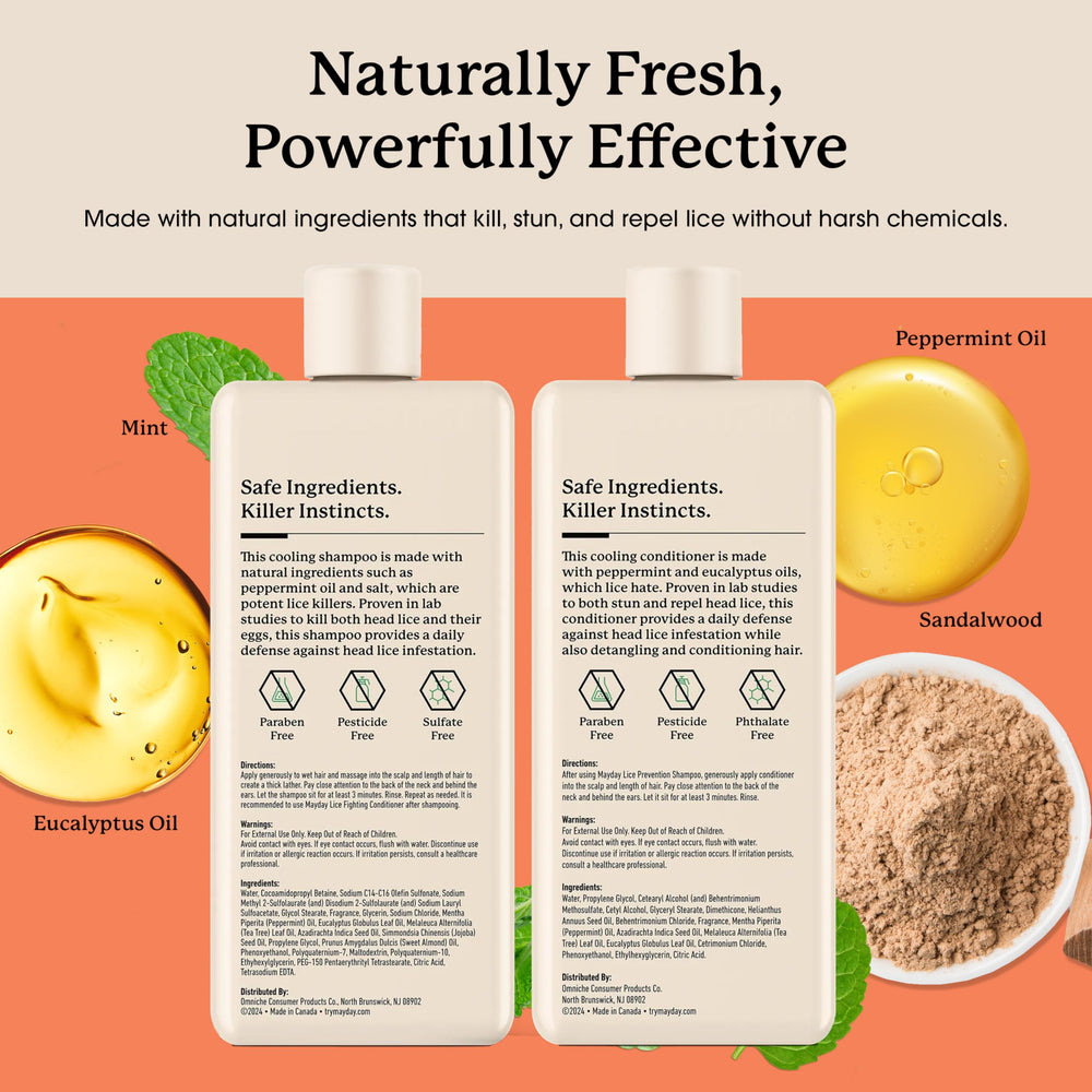 MAYDAY non-toxic label indicating pesticide-free hair care product