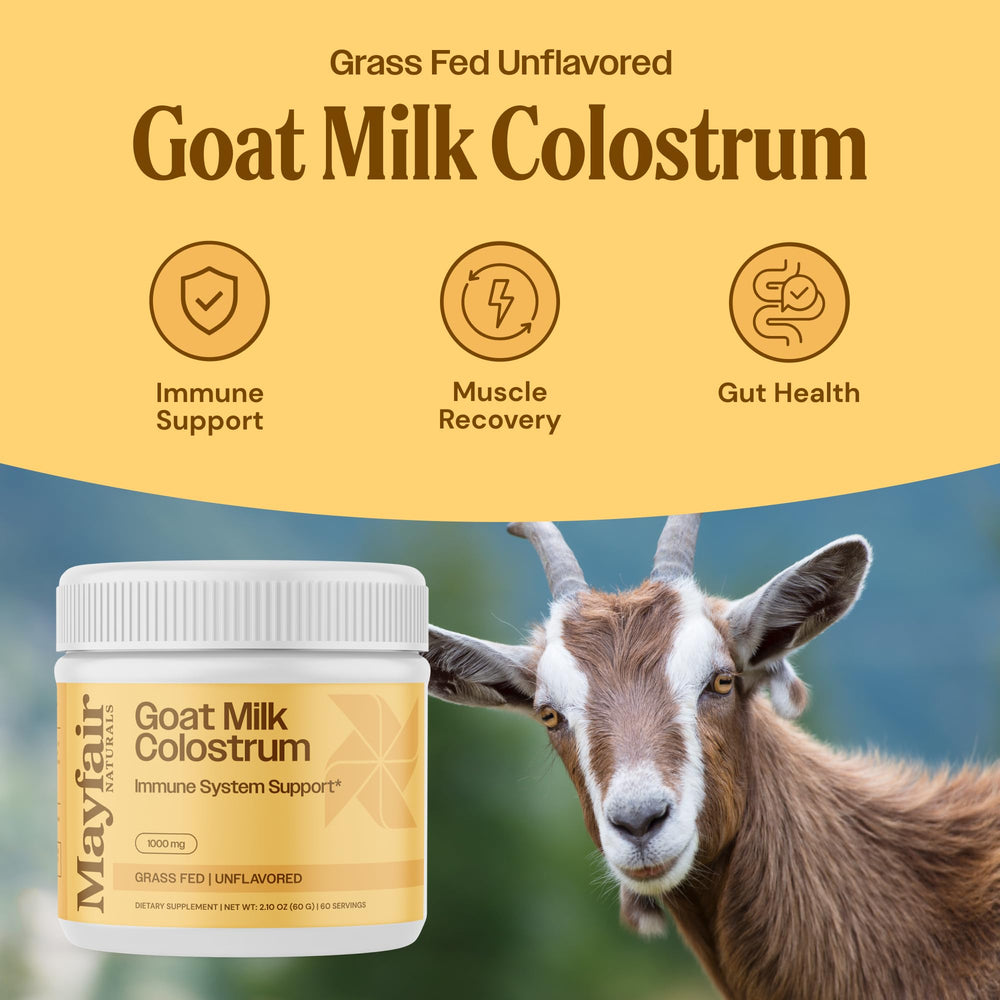 Packaging for Mayfair Naturals Goat Milk Colostrum Powder 60g