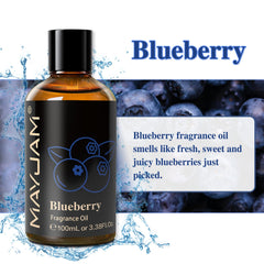 Amber glass bottle packaging for MAYJAM Blueberry fragrance oil