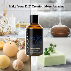 Elegant packaging of MAYJAM Blueberry fragrance oil