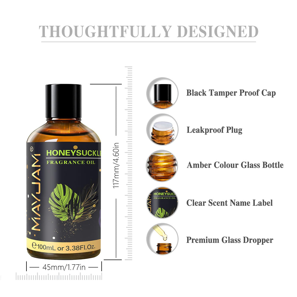 Eco-friendly packaging for MayJAM Honeysuckle Fragrance Oil