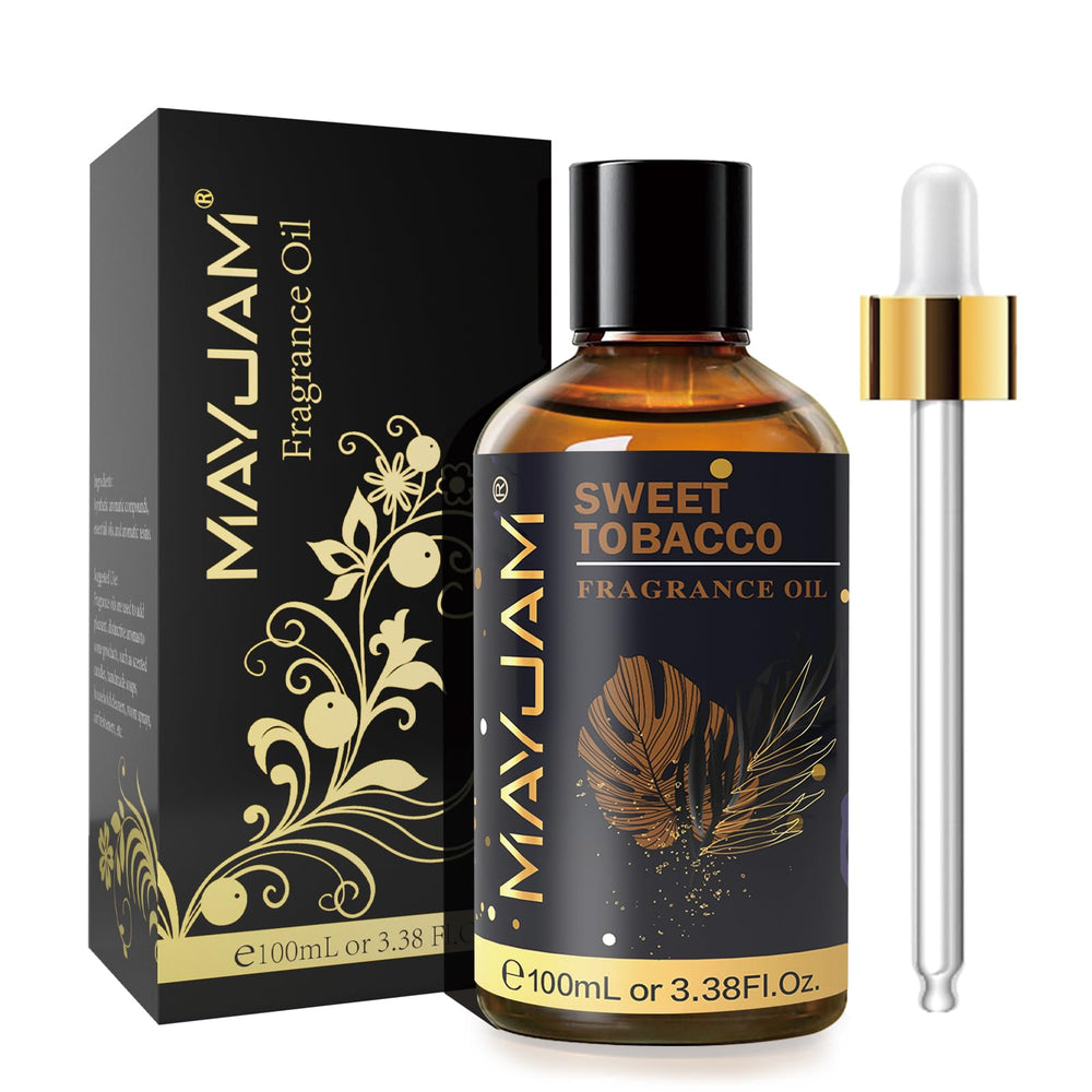 MAYJAM Sweet Tobacco fragrance oil in 100ml amber bottle