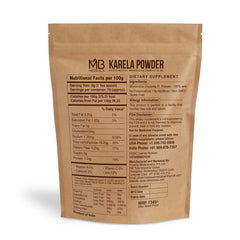 Close-up of de-seeded karela powder from MB Herbals