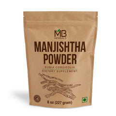 MB Herbals Manjistha Powder bottle – 8 oz (227 g) packaging