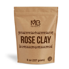 MB Herbals Rose Clay 8oz jar with pink kaolin clay for gentle pore cleansing.