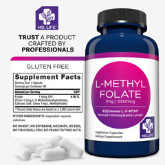 MTHFR support and homocysteine regulation with L-Methylfolate