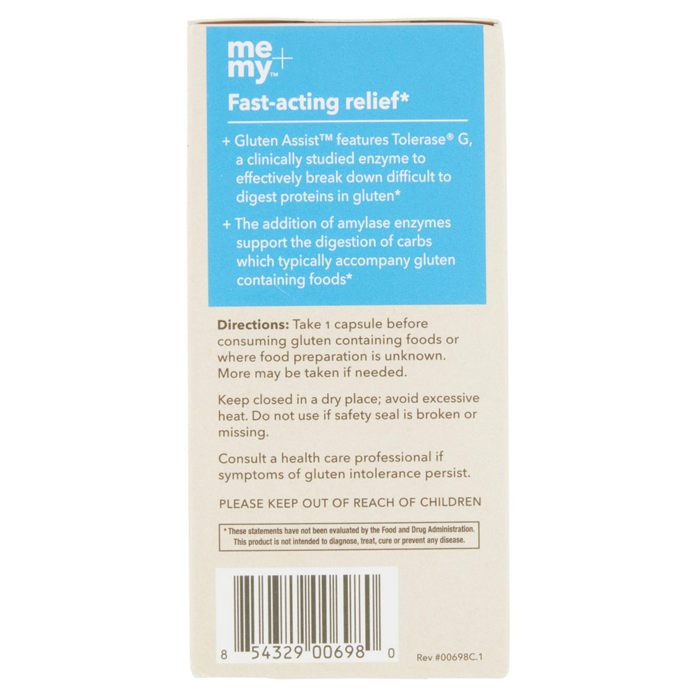 Close-up of gluten digestion enzyme bottle label