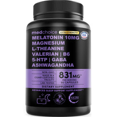 MEDCHOICE 12-in-1 Melatonin Sleep Capsules bottle – front view