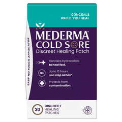 Mederma Cold Sore Patch on lip demonstrates discreet protection and faster healing.