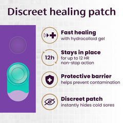 Mederma Fever Blister Patch barrier prevents contamination and worsened appearance.