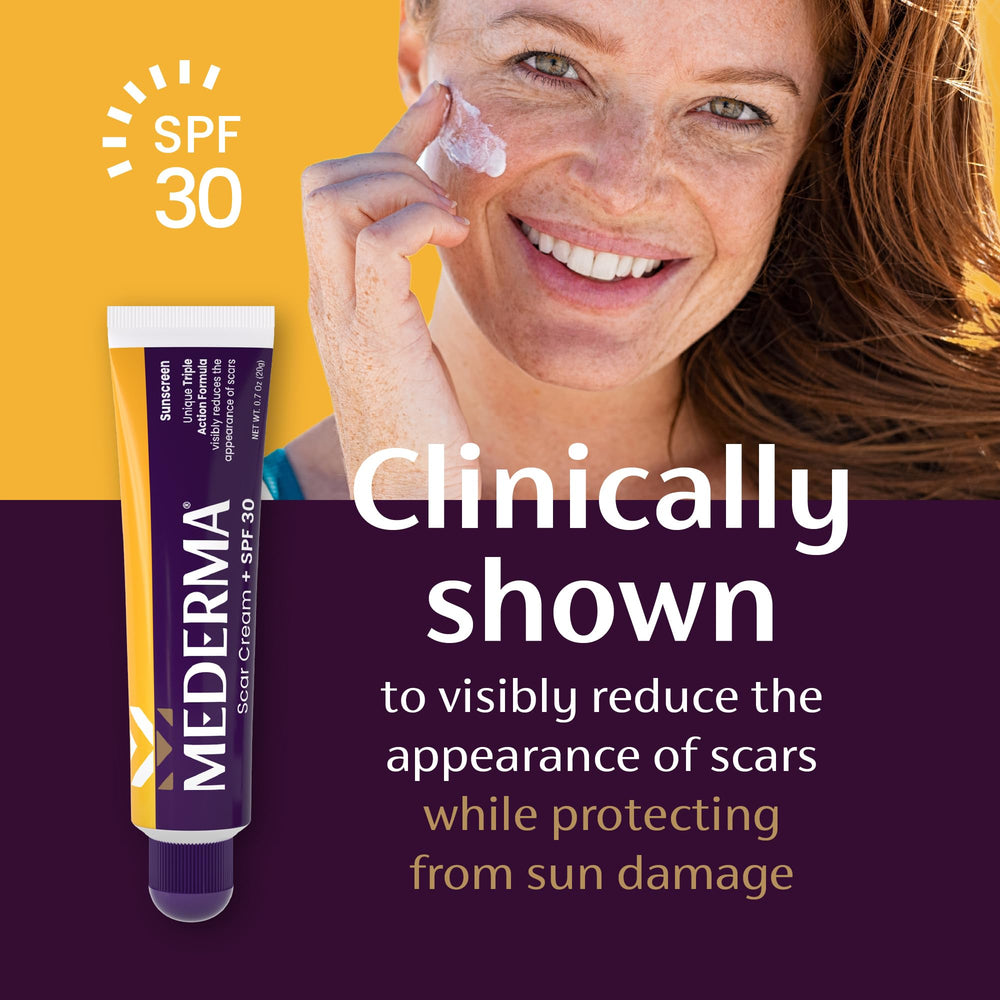 Mederma Scar Cream Plus SPF 30 moisture-retention formula supports skin hydration.