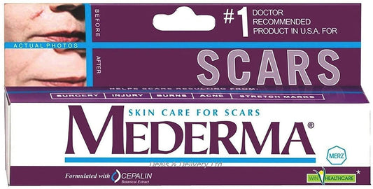 Mederma Skin Care bottle close-up for easy scar treatment at home