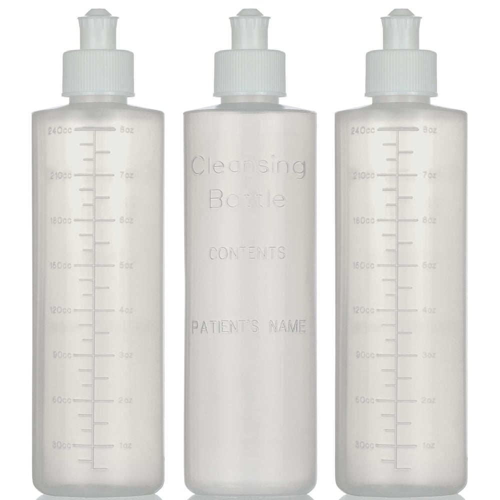 Medical Sales Supply perineal lavette bottle side view shows compact design for one-handed use.