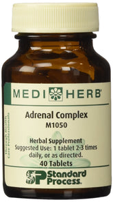 Mediherb Adrenal Complex 40 Tabs bottle and capsules