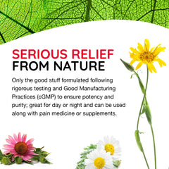 MediNatura T-Relief cream showing fast-absorbing non-greasy texture.