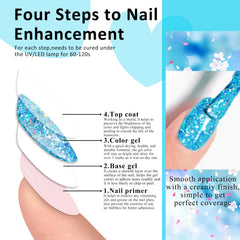 MEET ACROSS black glitter gel nail polish creates dramatic contrast and depth