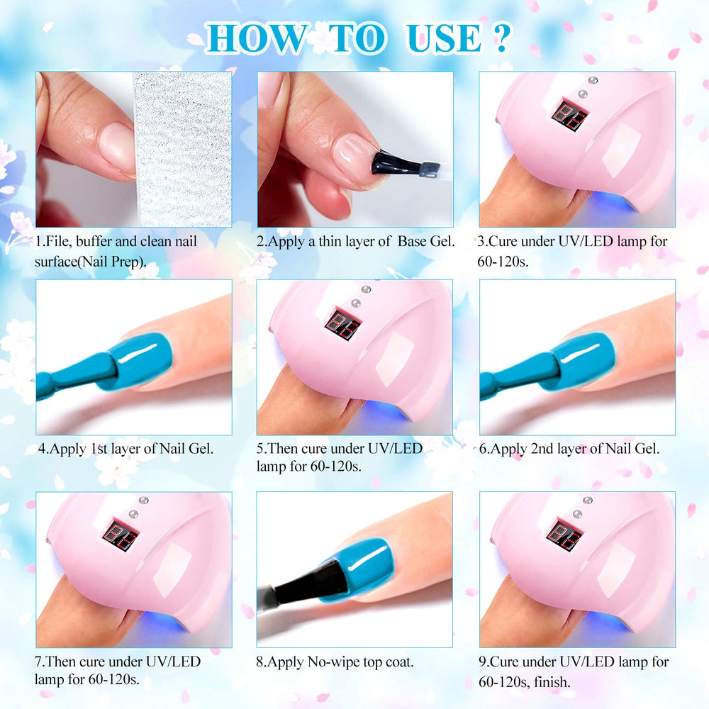 MEET ACROSS blue glitter gel nail polish provides vibrant color and lasting shine