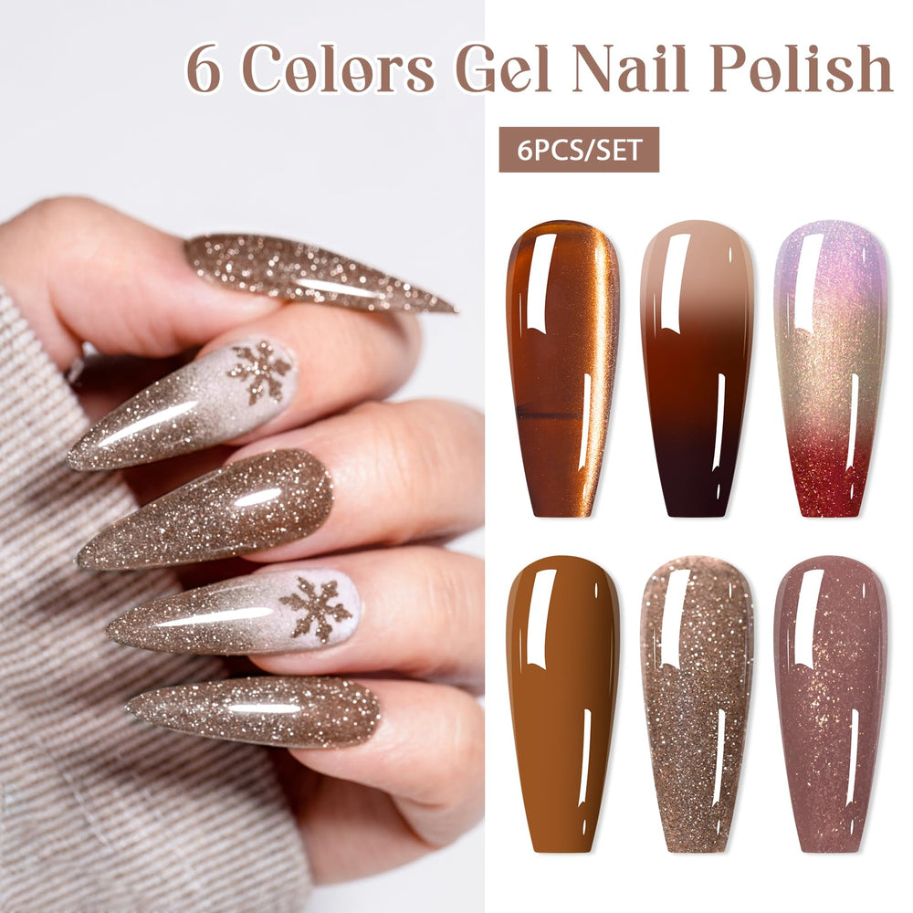 MEET ACROSS caramel close-up shows warm shade and glossy finish
